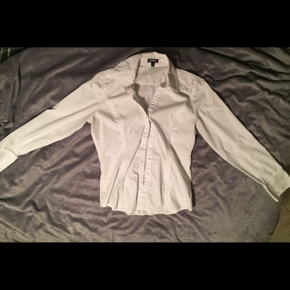 White button down blouse